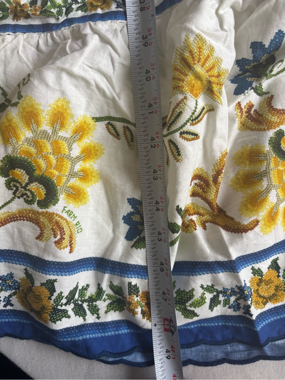 NWT Farm Rio Emily Floral Tapestry Off White Linen Blend Maxi Dress S - Picture 7 of 10